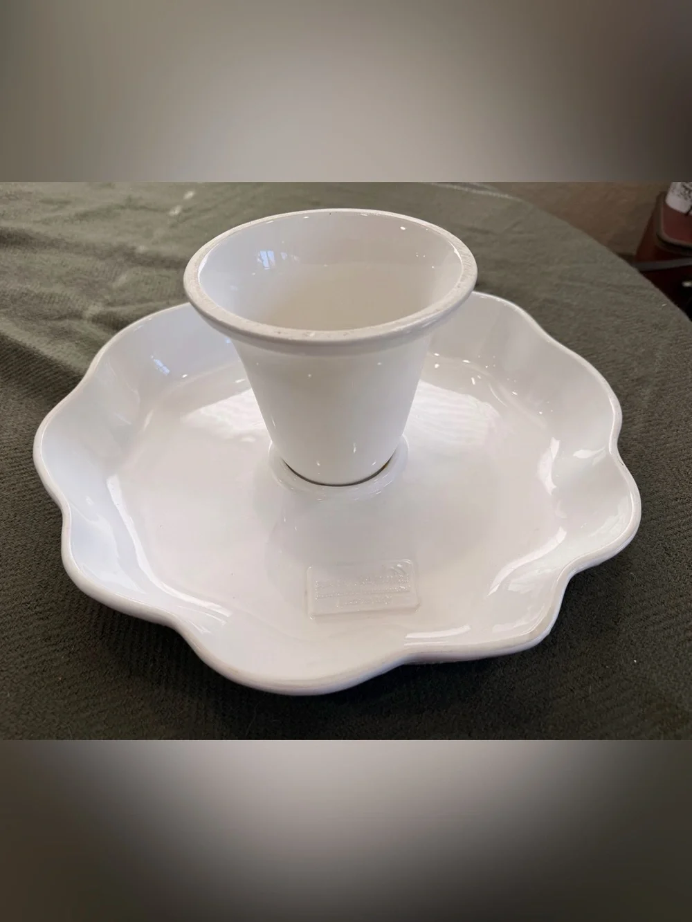 Sweet Ceramics Italy White Pedestal Cake Stand 13”x5”
